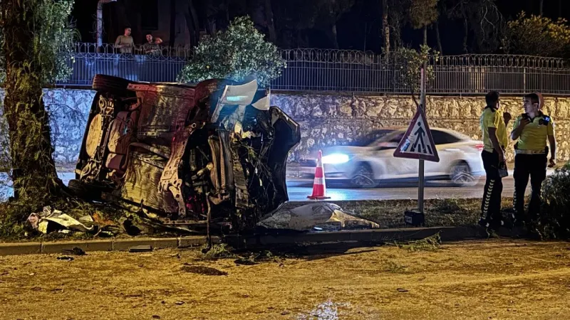 Adana'da otomobilin ağaçlara çarpması sonucu 5 kişi yaralandı