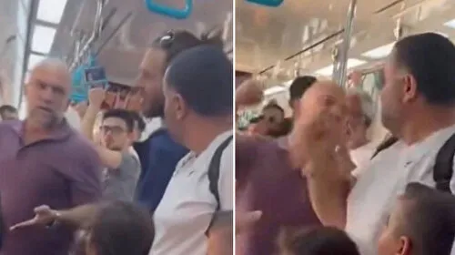 Marmaray'da yumruklu kavga: Çocuklarının yanında saldırdılar