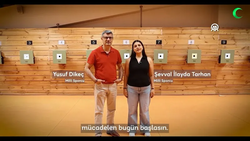 Milli sporcularla bağımsızlık vurgusu: Yeşilay'dan 19 Mayıs'a özel Yusuf Dikeç ve Şevval İlayda Tarhanlı video