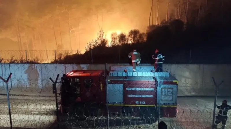 Suriye'de başlayan yangın Yayladağı sınırına ulaştı